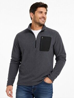 MAELREG Performance Pullover Men’s Large Gray NWT UPF 30+ 4-Way Stretch